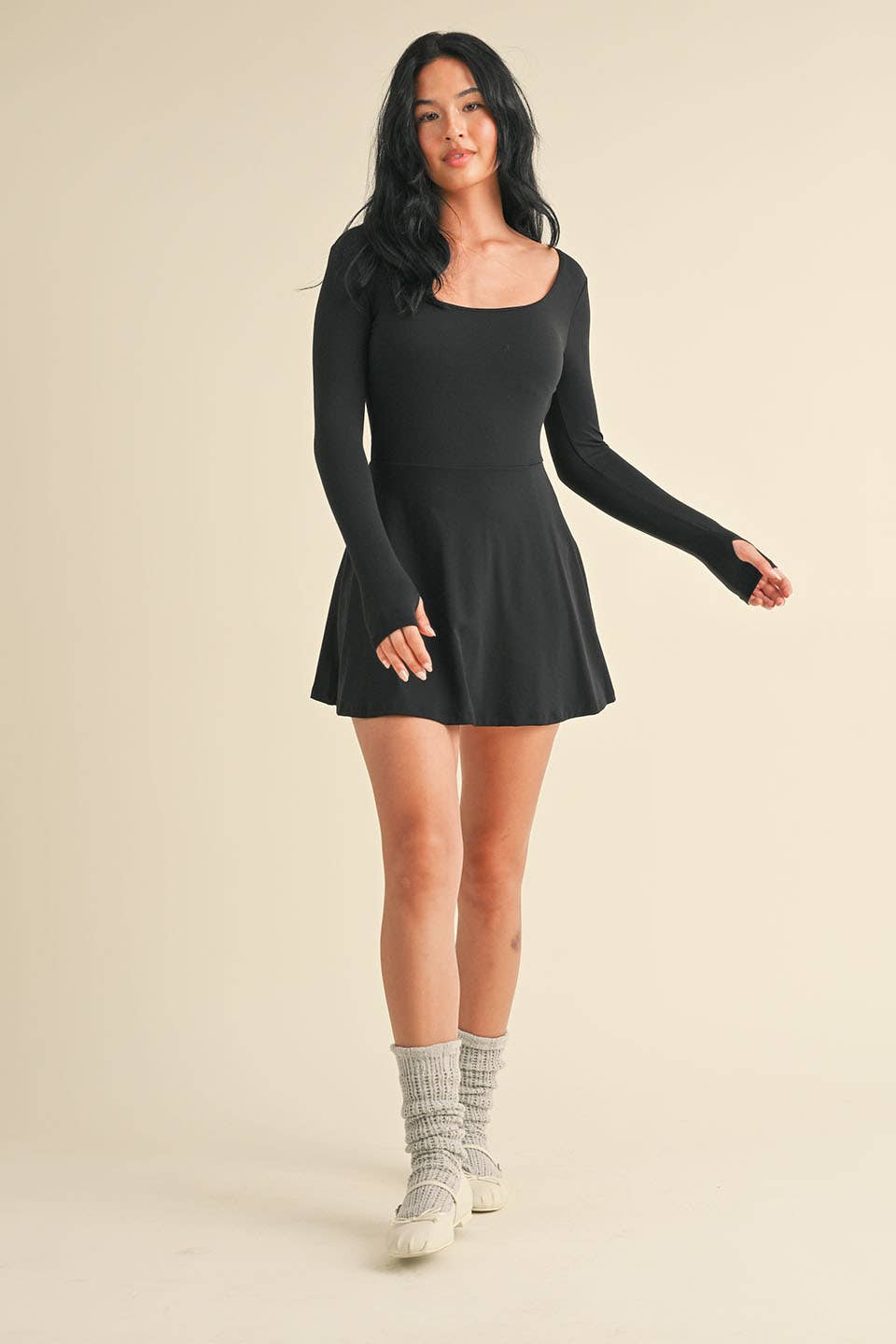 Fit and Flare Long Sleeve Dress Pretty Pop Boutique Fit and Flare Long Sleeve Dress Pretty Pop Boutique