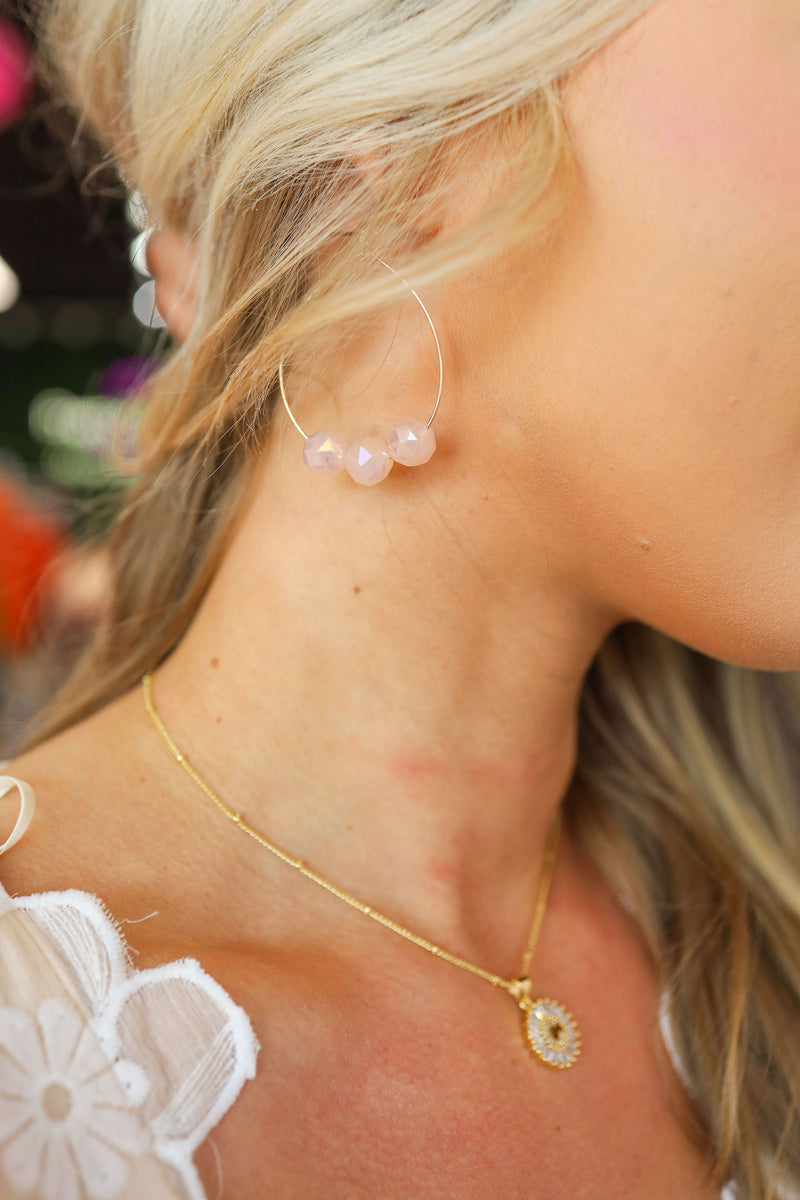 Glass Beaded Teardrop Earrings